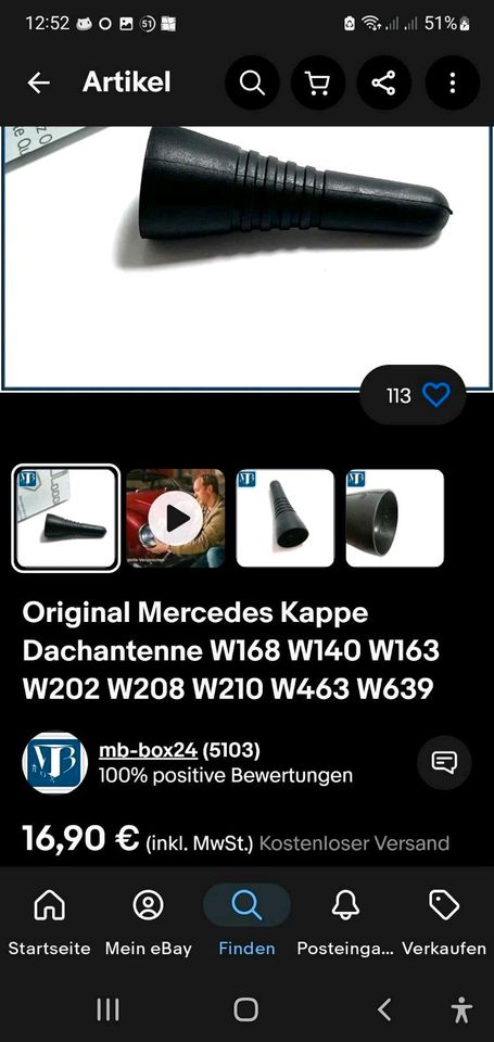 Dachantenne für einen Mercedes ML W163 aus Bj. 2004.. in Wedel