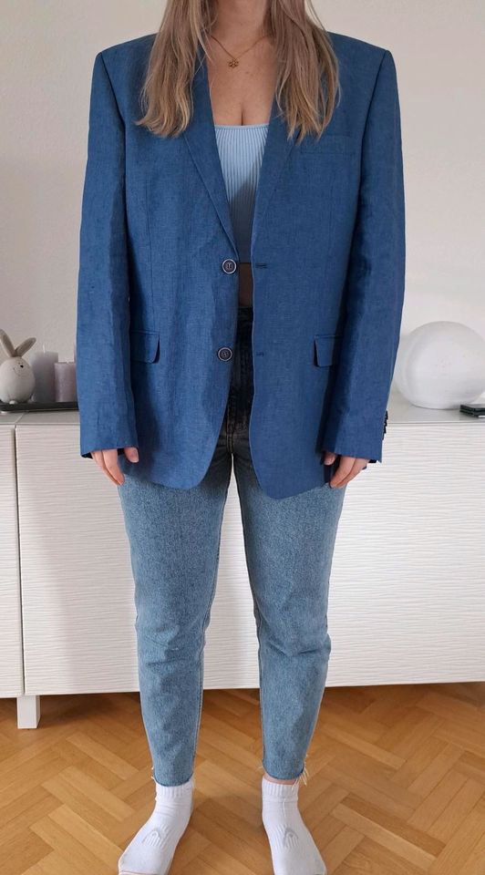 ♥️ Leinen Vintage Boyfriend oversize Blazer Jacke Clean Basic in Loxstedt