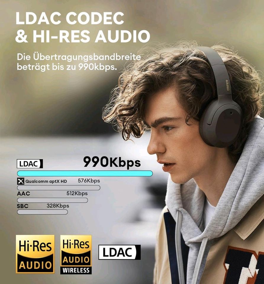 Edifier W820NB Plus Kopfhörer mit Hybrid ANC LDAC + Rechnung in Frankenthal (Pfalz)