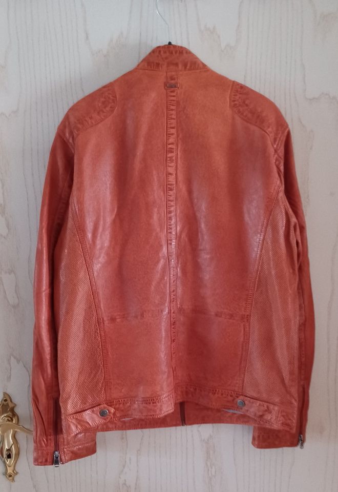 Lederjacke aus Schafsleder - Farbe: Blutorange - Gr. 52 in Hemsbach