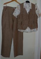 Anzug 3 teilige Kombination"Bonita" Bluse/Weste/Hose,42,Leinen/BW Hessen - Florstadt Vorschau