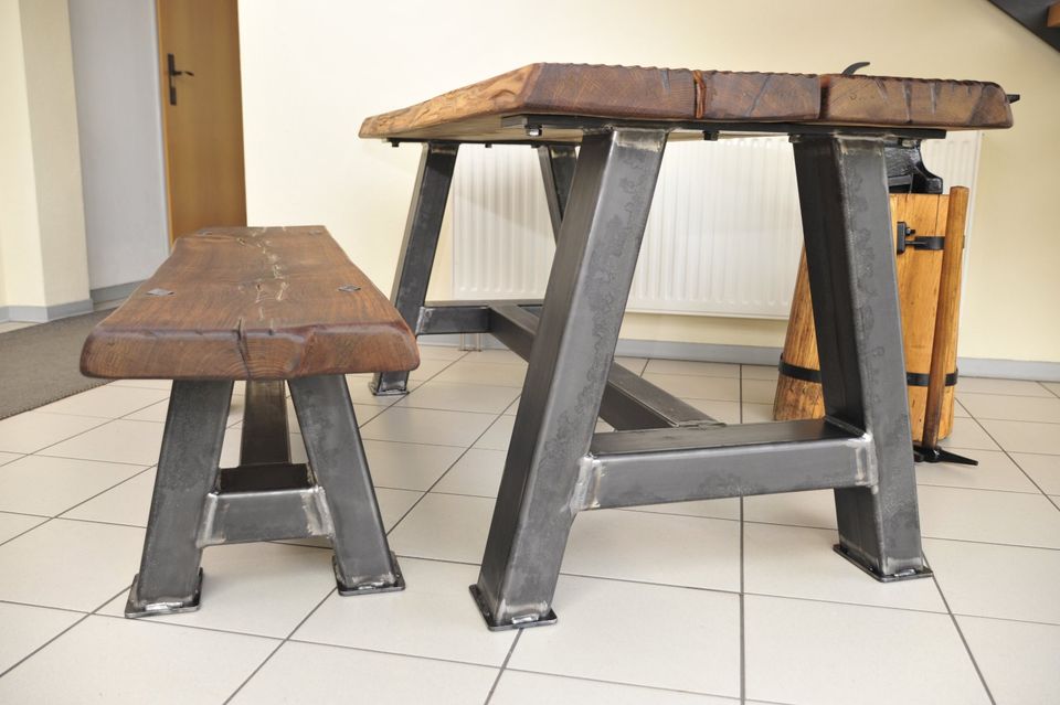 Tisch Eiche Unikat Handarbeit Industrial Loft 170 x 70cm 1Bank in Radebeul