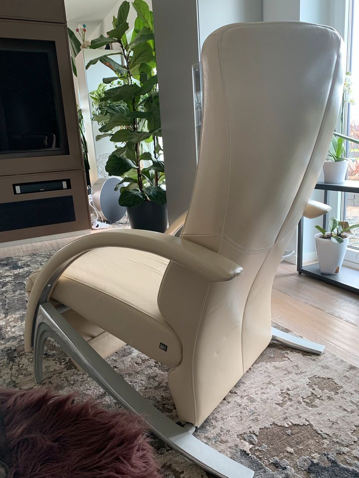 Rolf Benz Relax Liege Sessel beige Model 3100 Leder in Pfaffen-Schwabenheim