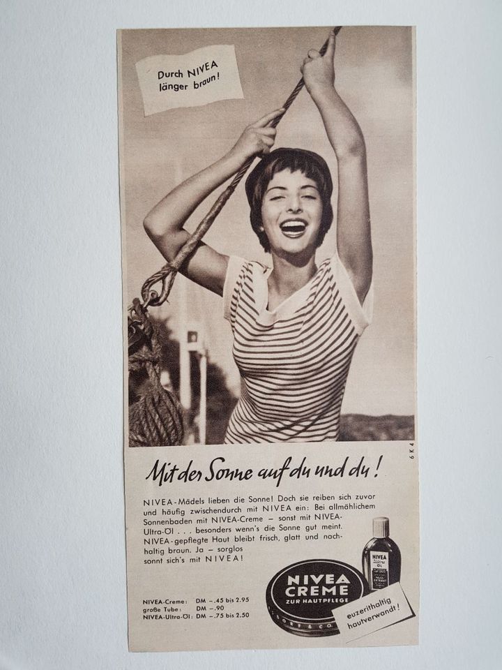 NIVEA Anzeigen aus Hör zu von 1956 und 1957 in Leonberg