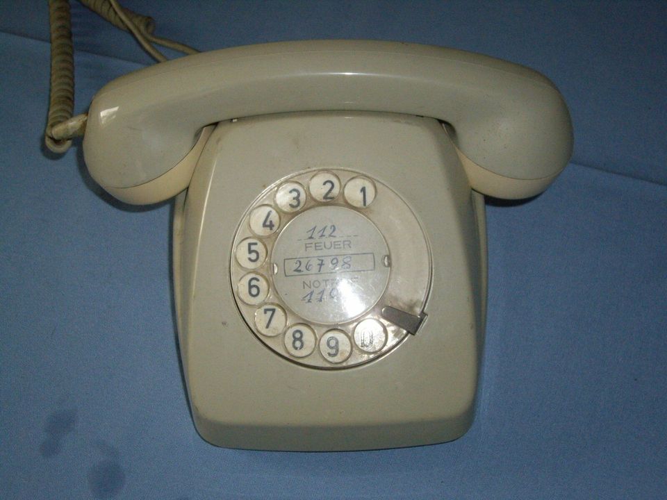 Vintage Post Telefon, Wählscheibentelefon FeTap 611-2 Grau - Retr in Olfen