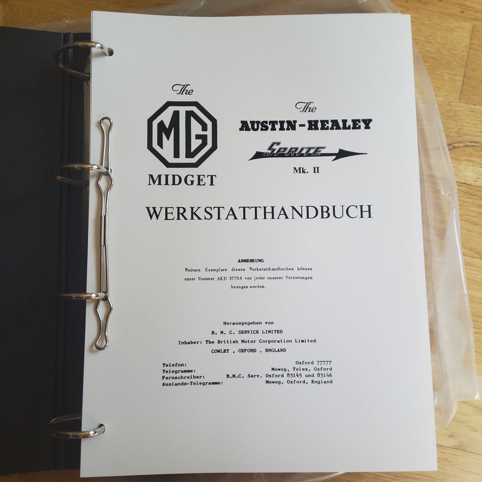 Orig. BMC Werkstatthandbuch Austin Healey Sprite in deutsch NEU in Neuss