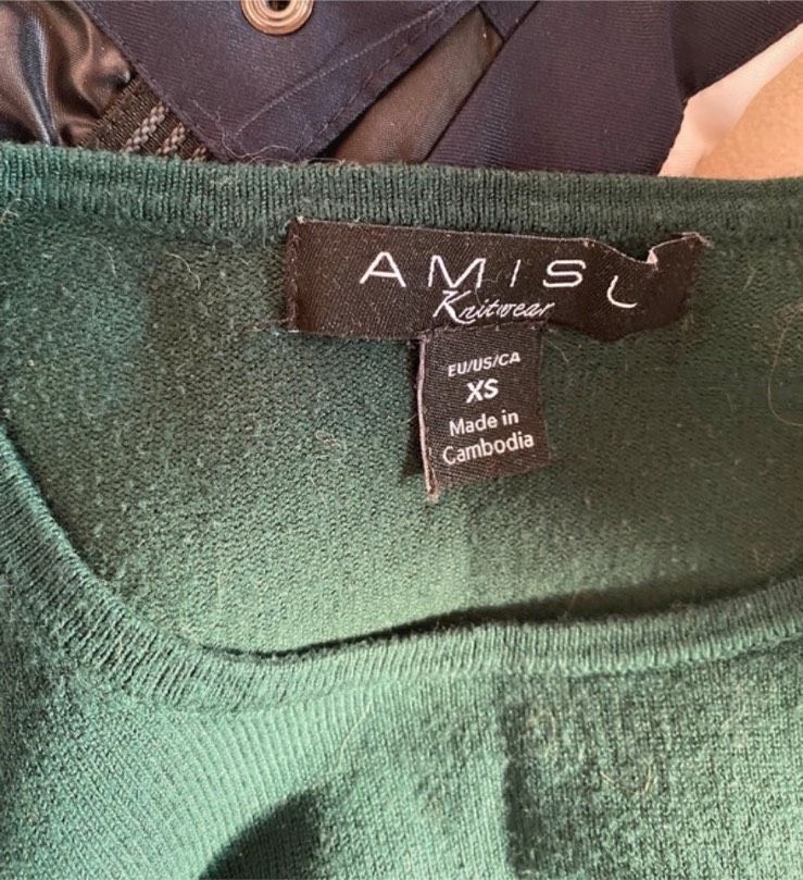 Damen Pullover Strick Langarm grün Basic XS viskose in Vogelsdorf