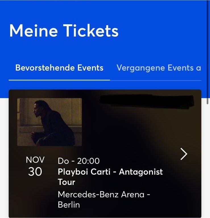 3x Sitzplatz für Playboi Carti in Berlin am 30.11.23 in Berlin