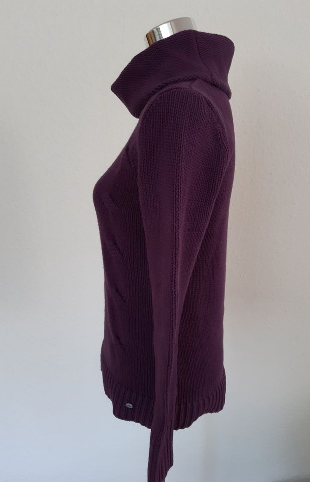 s.Oliver Strickpullover mit Rollkragen, Zopfmuster, lila, Gr. 36 in Callenberg b Hohenstein-Ernstthal