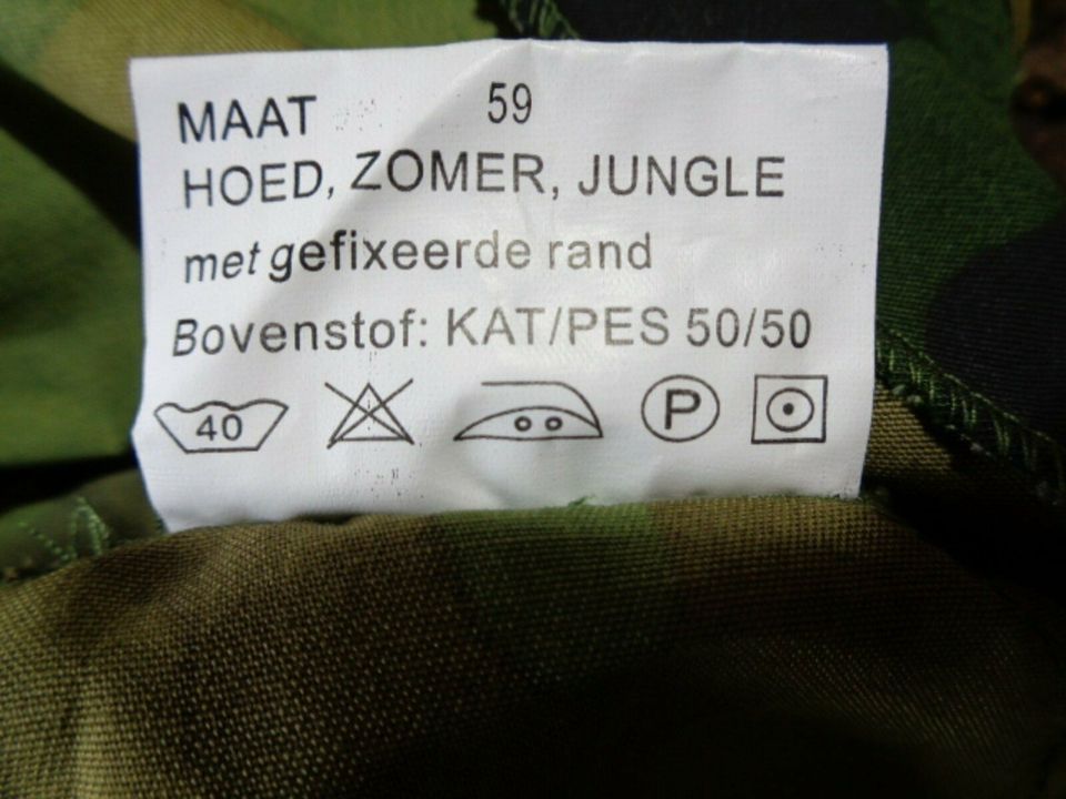 Orig.NL Armee Tropenhut / Bonniehat Jungle NL Camou Gr.59 Neu in Herzogenrath