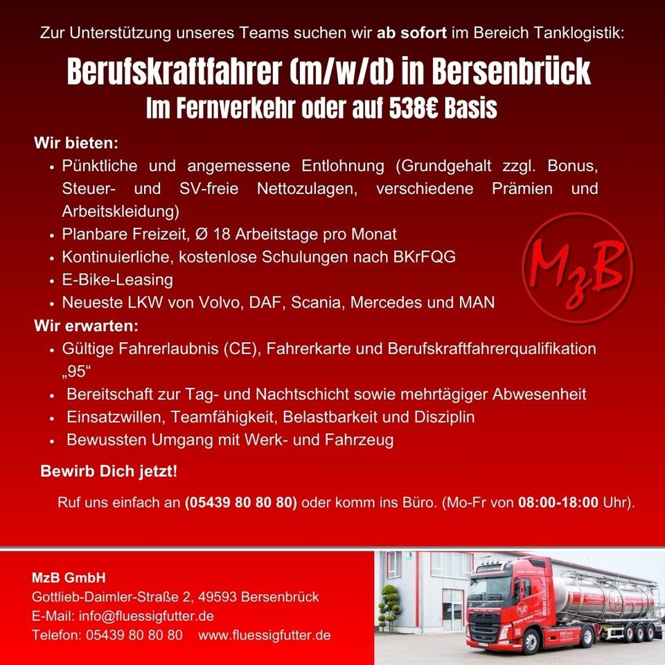 Berufskraftfahrer für Tank-Transporte (m/w/d) in Delmenhorst