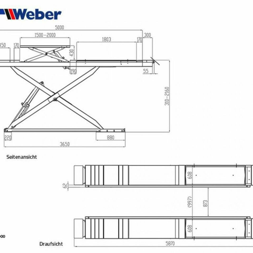 Scherenhebebühne für Achsvermessung Weber Expert Serie DSH-5000 in Wenden