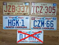 USA License Plate North Carolina 1980/82/83/91 Nummernschild Schleswig-Holstein - Lübeck Vorschau