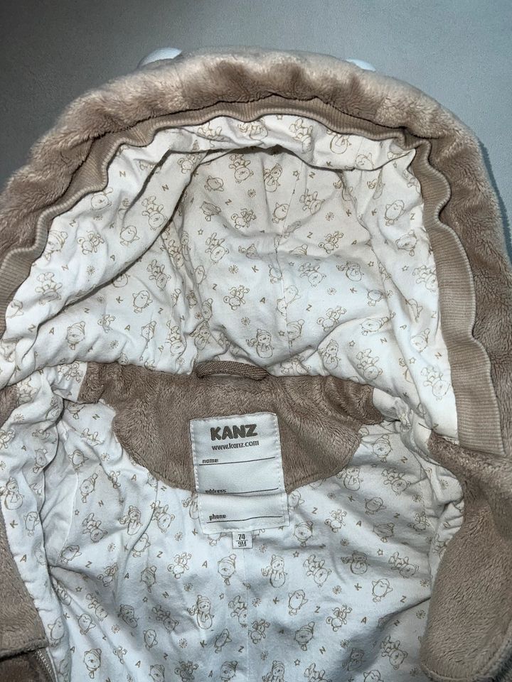 KANZ Schneeanzug Winteroverall Gr. 74 Baby beige Teddyplüsch in Frankfurt am Main