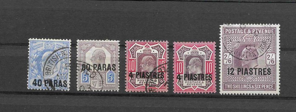 Britische Post Türkei 1902-05 5 Marken gestempelt / ungebraucht in Ihlow