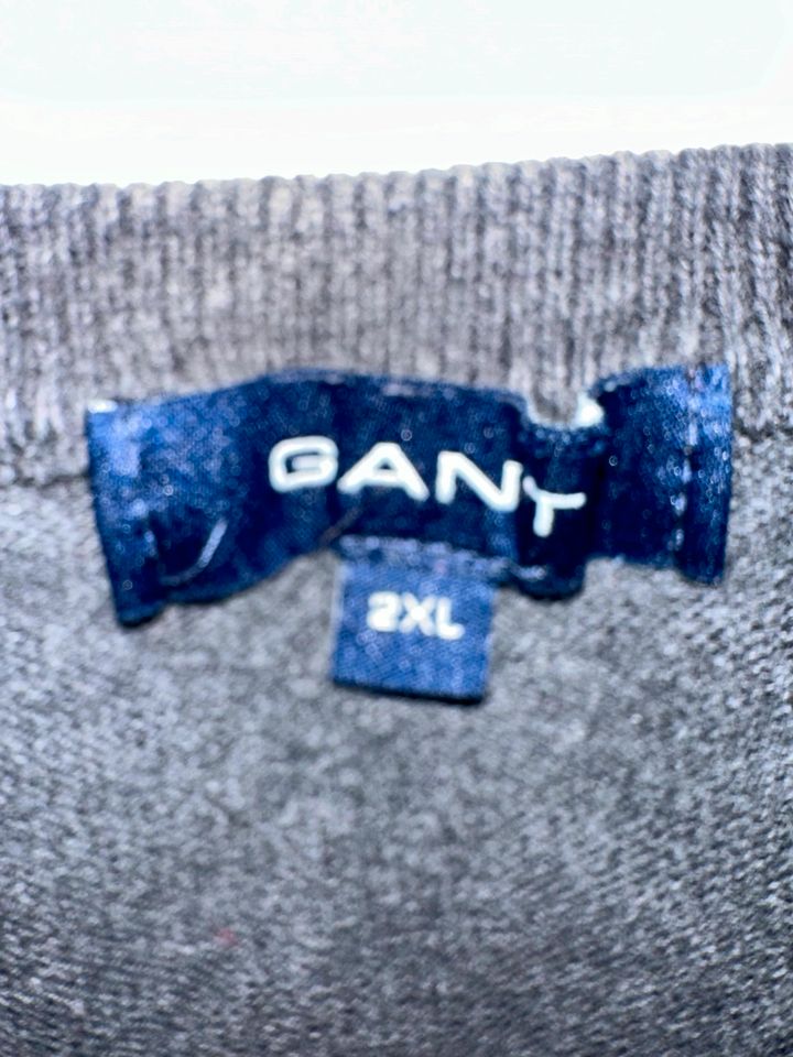 Verkaufe Gant Pullover mit V-Ausschnitt, Größe 2XL, Farbe: grau in Gelnhausen