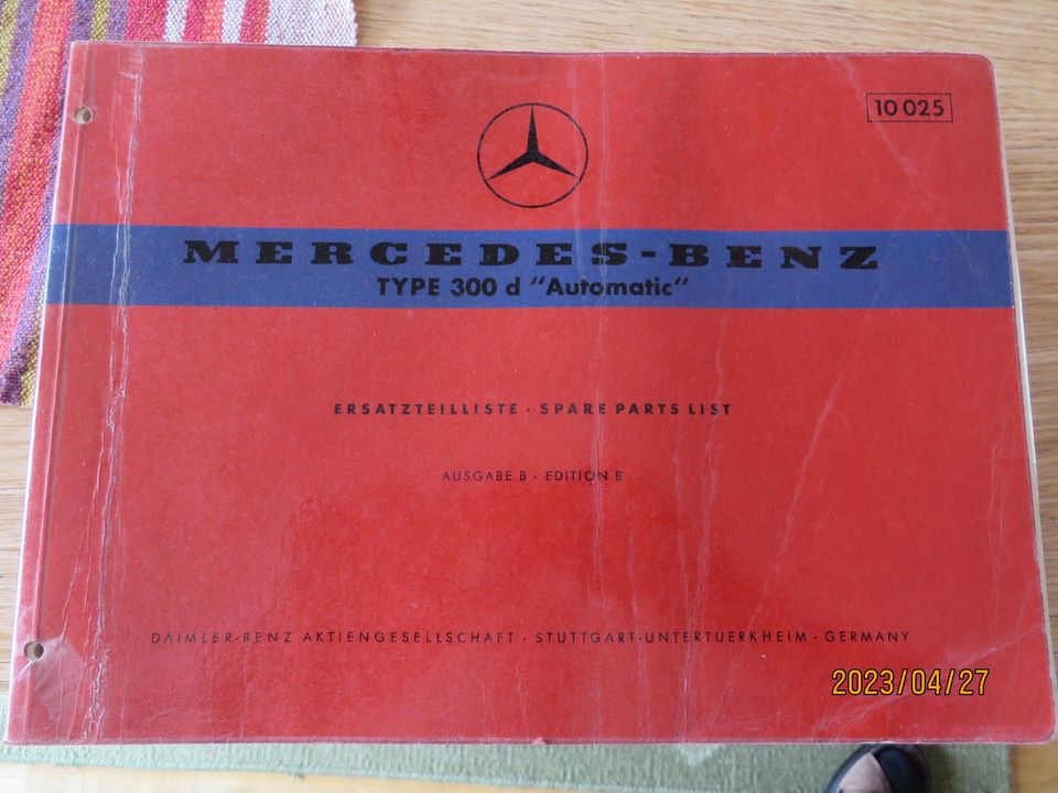 Mercedes 300d Adenauer, Teileliste, Original, SEHR GUT ! in Fehmarn