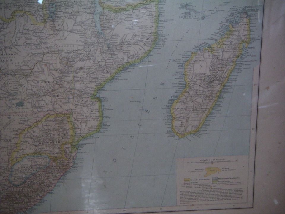 3 Afrika-Landkarten um 1890 , gerahmt unter Plexiglas in Katlenburg-Lindau