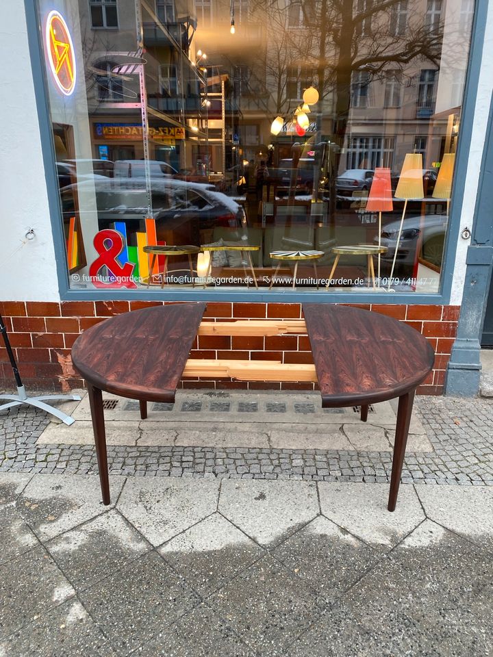 ◤ Esstisch Esszimmer Tisch Table Vintage Palisander Danish Design Dänisch Tisch Schreibtisch Retro Rosen Holz 50er 60er 70er Desk ausziehbar Teak Teakholz in Berlin