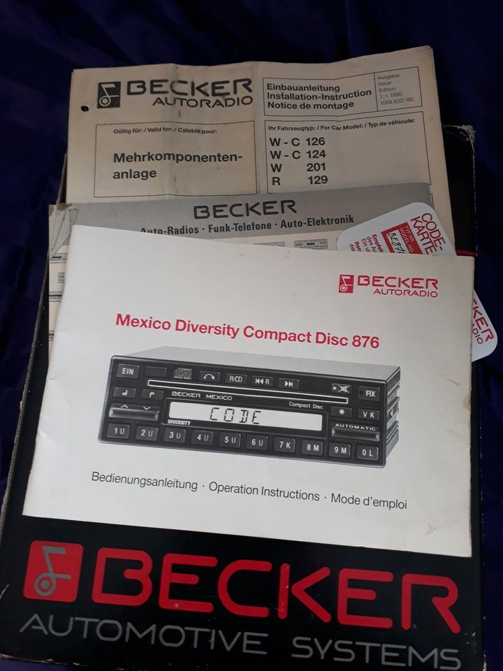 BECKER MEXICO CD Diversity 876 Mercedes W140,W126,W107,W124 TOP! in Hof (Saale)