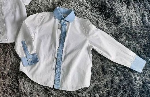 Hemd Jungen weiss hellblau Gr.98/104 Langarmhemd next NEXT in Vechelde