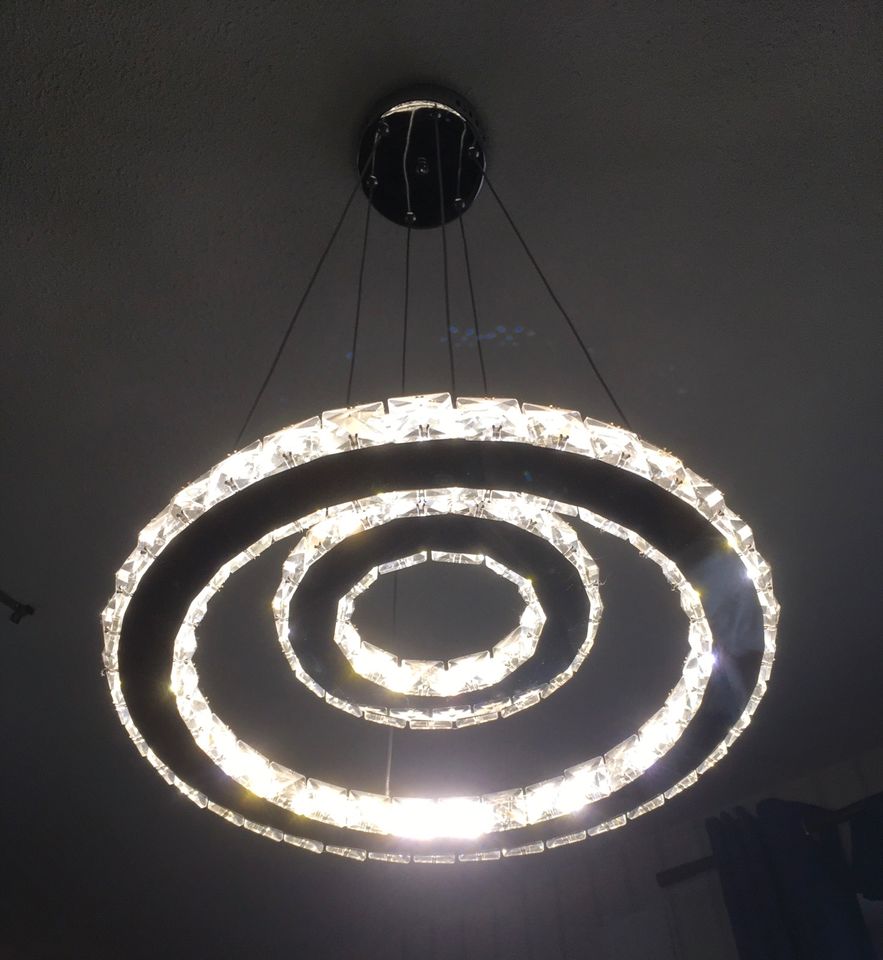 Deckenlampe LED Pendelleuchte 40cm verstellbar Kristall Spiegel in Lengenfeld Vogtland