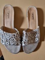 Damen Paul Green Slipper Gr.6.5(39.5) Silber mit Pailletten Rheinland-Pfalz - Mettweiler Vorschau