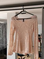H&M Gr. 36 S Peplum Top Oberteil Spitze Rosa Bluse Pfirsisch Leipzig - Schönefeld-Abtnaundorf Vorschau