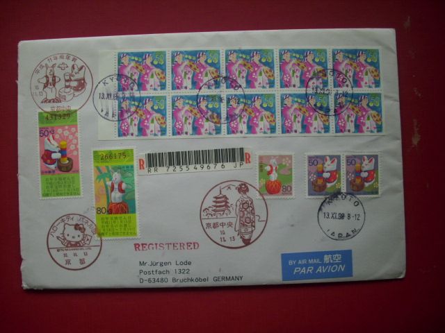 Briefmarken Japan - Posten 1 -- 89 Marken und 4 Briefe in Hanau