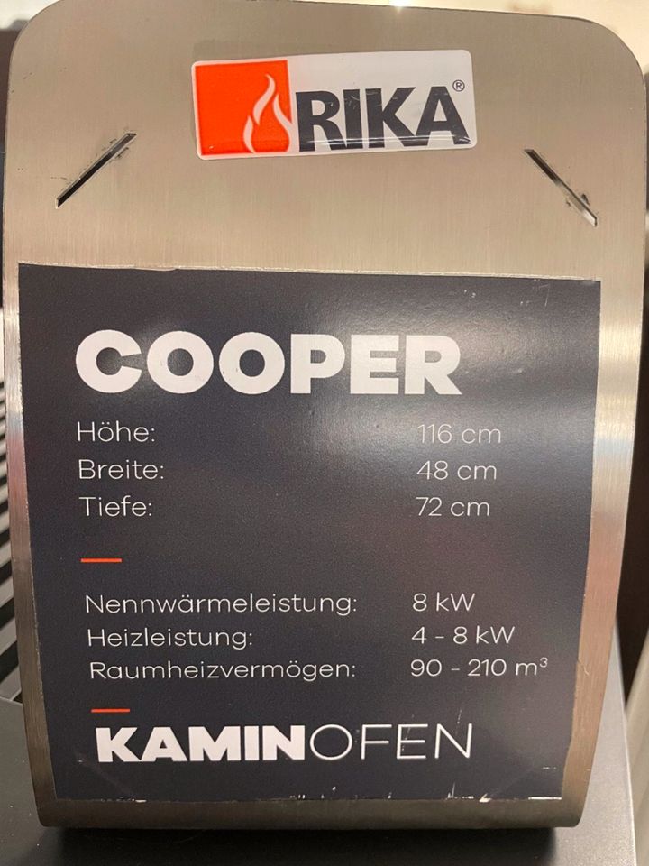 Kaminofen Rika Cooper Stahlofen mit hohem Holzlagerfach 8 kW OVP in Zeil