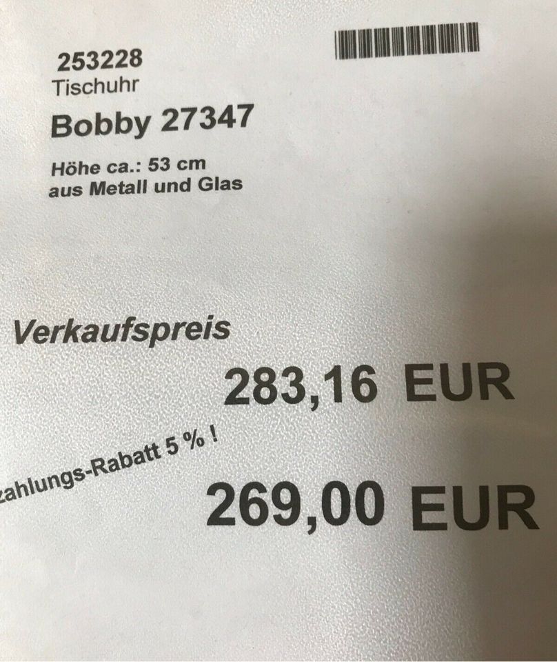 Tischuhr  53 cm hoch statt 283.-€ in Kulmbach