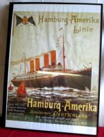 Hamburg-Amerika Linie HAL Schiffahrt altes Plakat NDL Dampfer im Niedersachsen - Hoya Vorschau