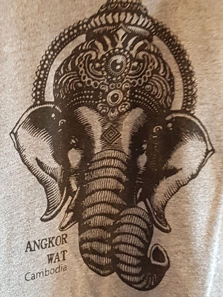 graues T-Shirt mit Elefantendruck Gr. M von Elephant Printing in Leverkusen