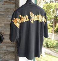 Palm Angels Shirt L black oversized fire logo oversize tshirt t Bayern - Freilassing Vorschau