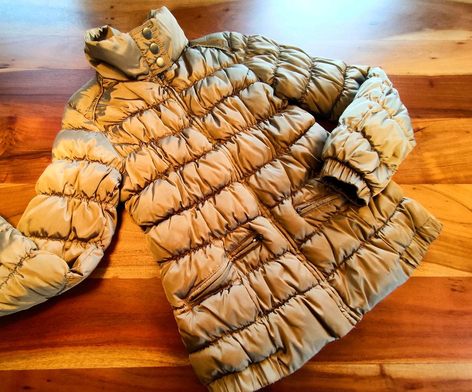 ♥ Daunenjacke beige Glanz ♥ Gr. 38 ✓ tailliert warm ✓ Winterjacke in Lippstadt