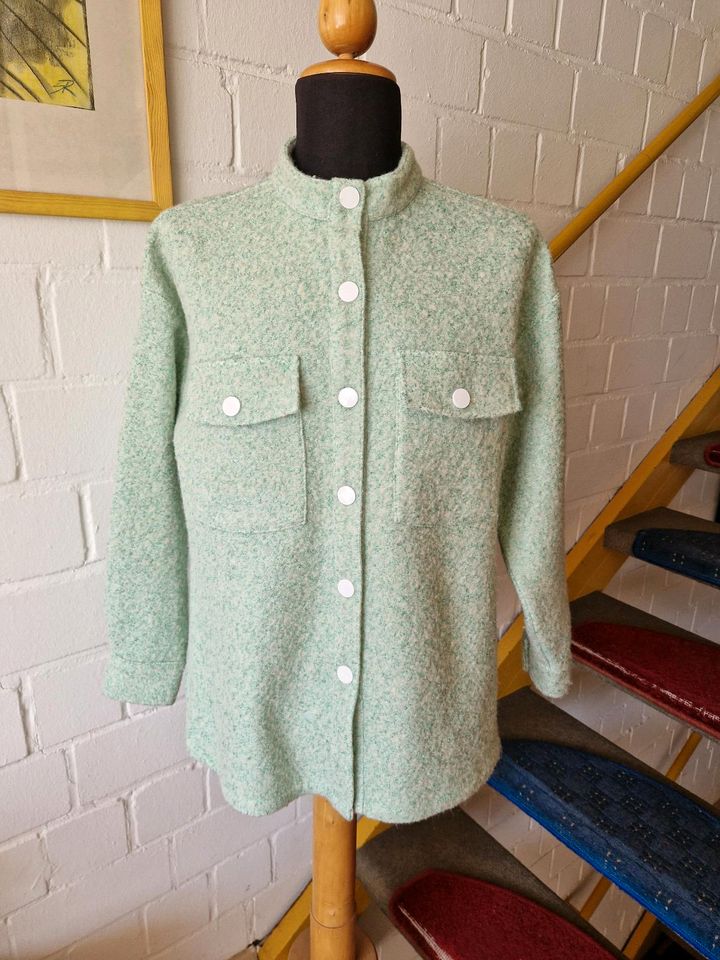 100 % Reserved Hemd Jacke Wolle Mint Grün Meliert in Rüsselsheim