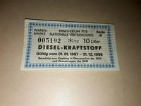 Alter Geldschein  1 St. Warenmarke DDR 10 Liter Diesel NVA Sachsen - Schneeberg Vorschau
