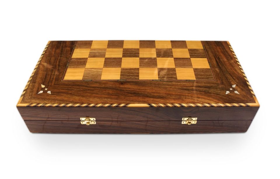 50 cm Holz Backgammon/Schachspiel Brett inkl.HolzSteine&Figuren in Hamburg