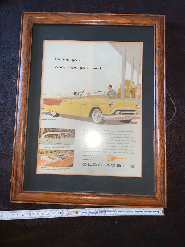 Oldsmobile Rocket Anzeige Oldtimer USA 50s Vtg Werbung im Rahmen! in Berlin