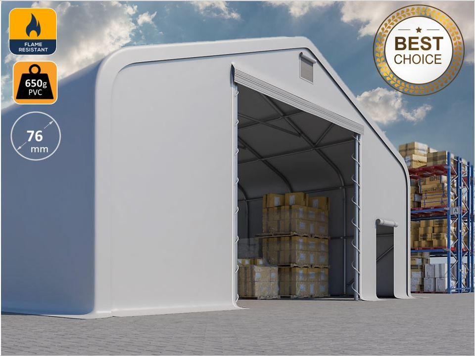 XXXL 10x20m x5,5m TITAN Lagerzelt Zeltgarage Weidezelt Zelthalle Stahlrohre Ø 76mm PVC 650g in Berlin