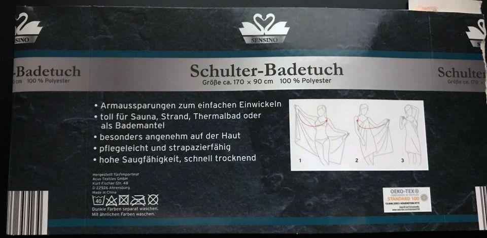 Schulter Sauna Badetuch Kleid 170 x 90 cm mit Trägern NEU in Nürnberg (Mittelfr)