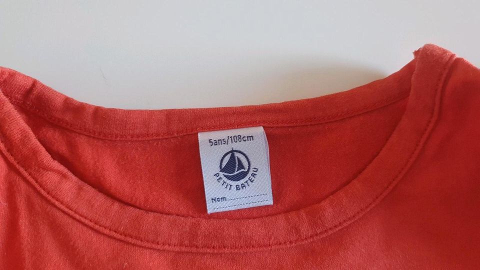 Langarmshirt Petit Bateau rot Herz ☆ 5a 108 104 98 in Berlin