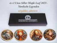 4 x 1 Unze (oz) Silber Maple Leaf 2023 Nordische Legenden Set I Niedersachsen - Wittingen Vorschau