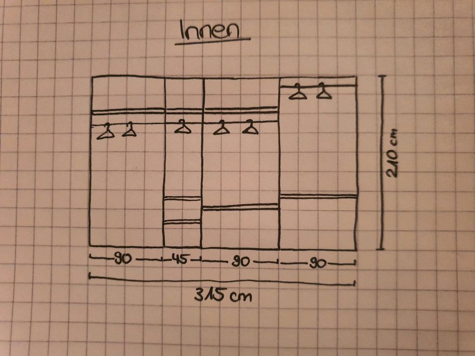 Schlafzimmerschrank+Kommode+Spiegel+2 Nachttische in Östringen