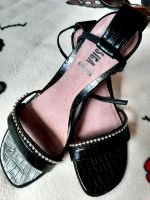 Damen Sandalette, Größe 39, Farbe schwarz mit Pailletten, elegant Bayern - Bad Kissingen Vorschau