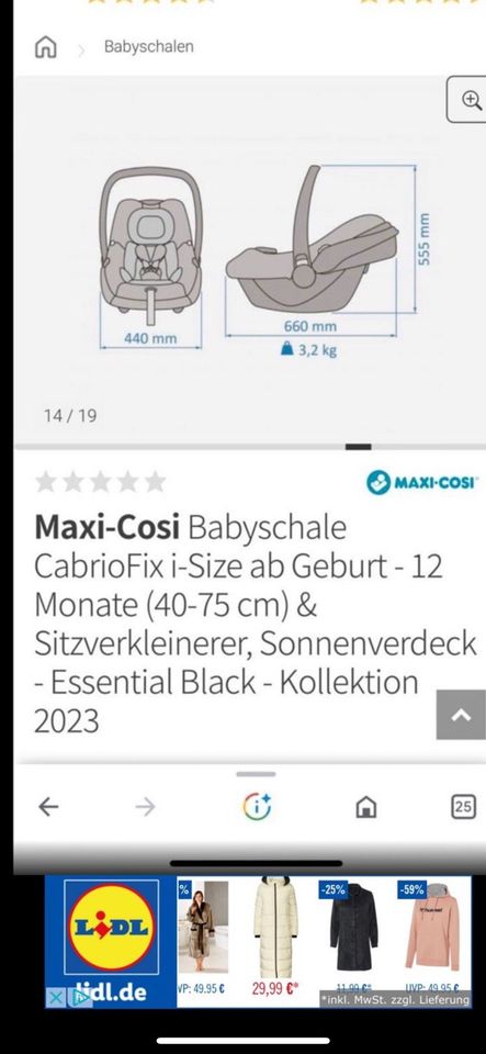 Maxi-Cosi Babyschale CabrioFix i-Size in Rüsselsheim