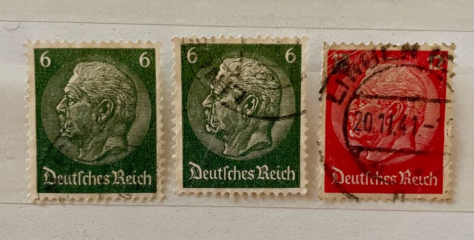 Briefmarken deutsches Reich - Hindenburg 6 & 12 Pfg. in Dortmund