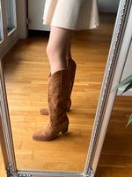 hellbraune Cowboystiefel Gr. 38 Boots Absatz Overknee Knie cognac Nürnberg (Mittelfr) - Mitte Vorschau