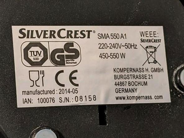 Silvercrest SMA 550 A1 Milchaufsschäumer in Pinneberg