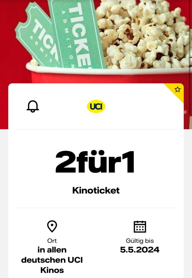 UCI Kino Gutschein Code 50% 2für1 in Neumünster